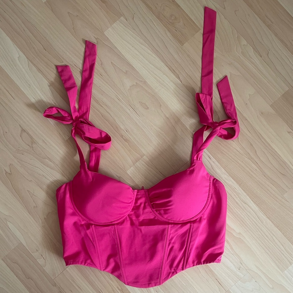 Hot pink corset top